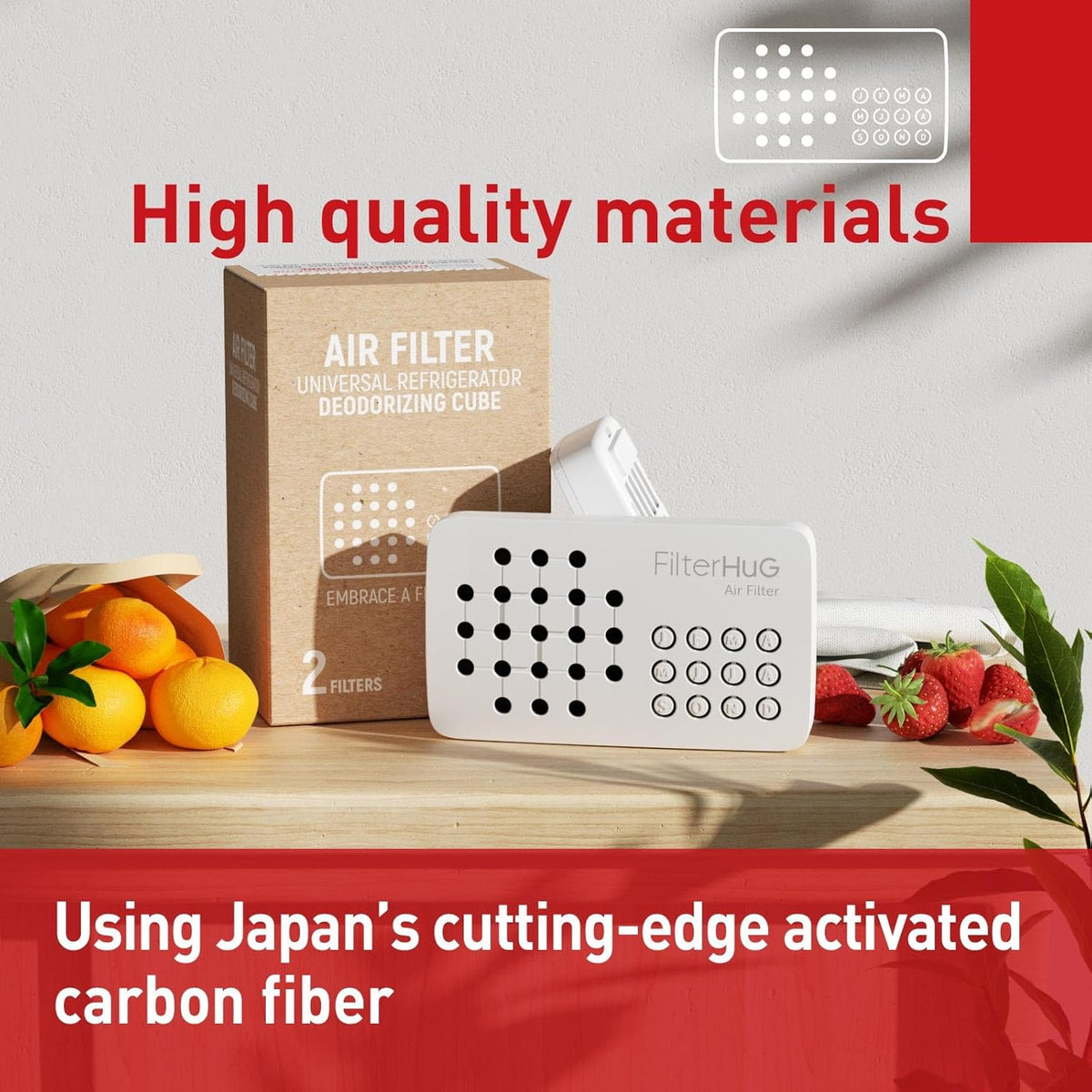 2Pack Premium Fridge Deodorizer & Odor Eliminator with Special Activated Carbon Fiber, Keeps