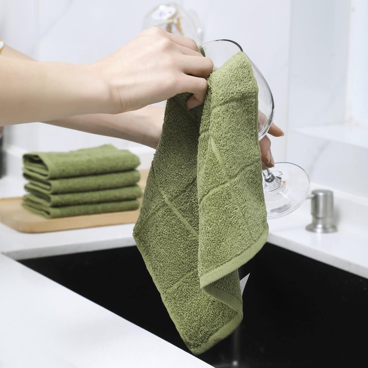 Glynniss Dishcloths Kitchen Highly Absorbent Dish Rags 100% Cotton Dish Cloths for Washing Dishes
