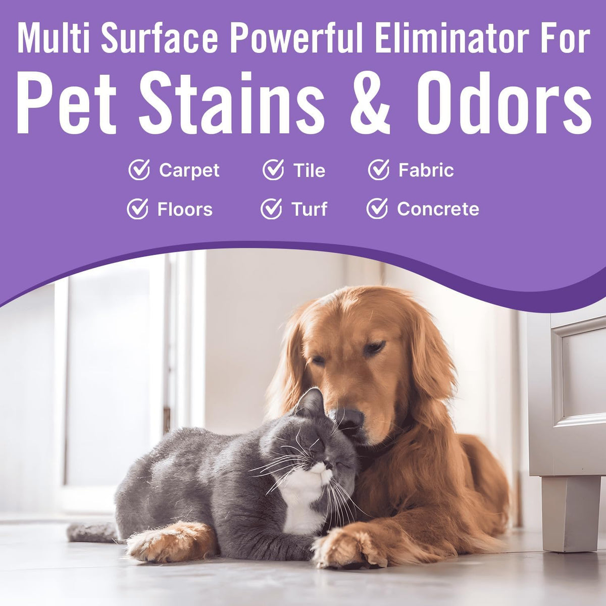 Multi-Purpose Probiotic Enzyme Cleaner, Made in USA - Pet Stain and Odor Remover - Concentrated