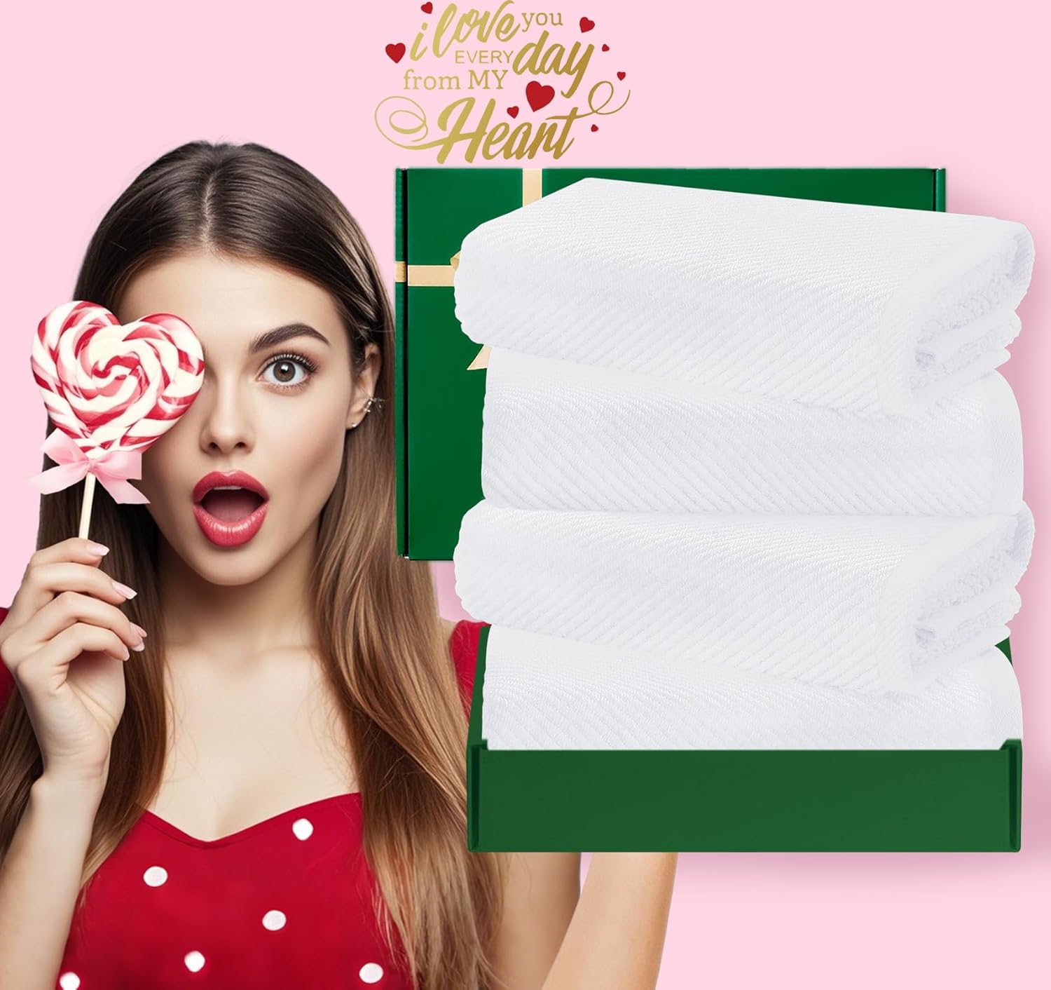 VOOVA & MOVAS White Hand Towels - 100% Cotton | Lightweight | Thick | Quick Dry | Soft | Absorbent