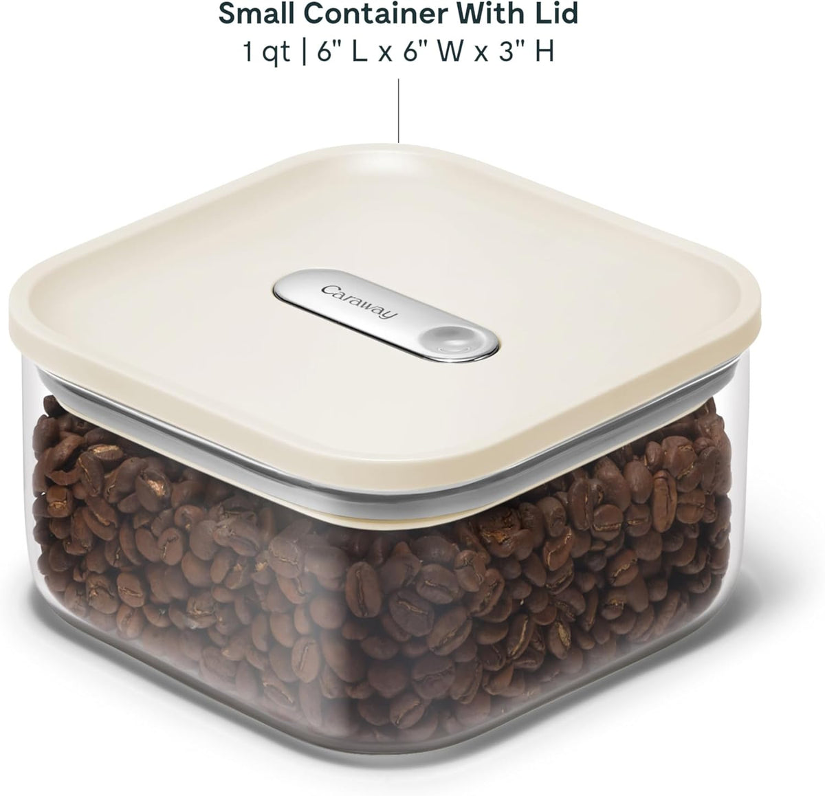 Caraway 1qt Glass Airtight Food Storage Container with Lid – Non-Toxic, BPA-Free Kitchen Storage