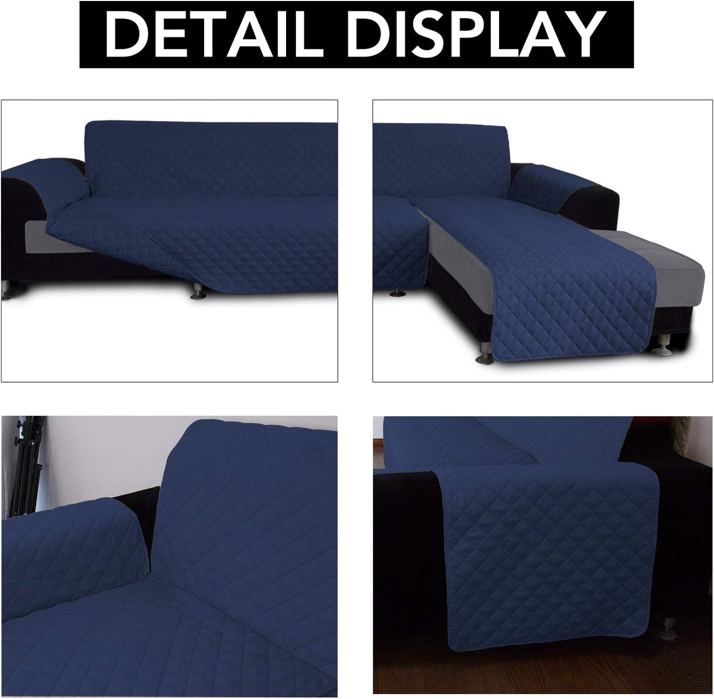 Easy-Going L Shape Sofa Slipcover - Reversible Sectional Couch Cover - Chaise Lounge Cover