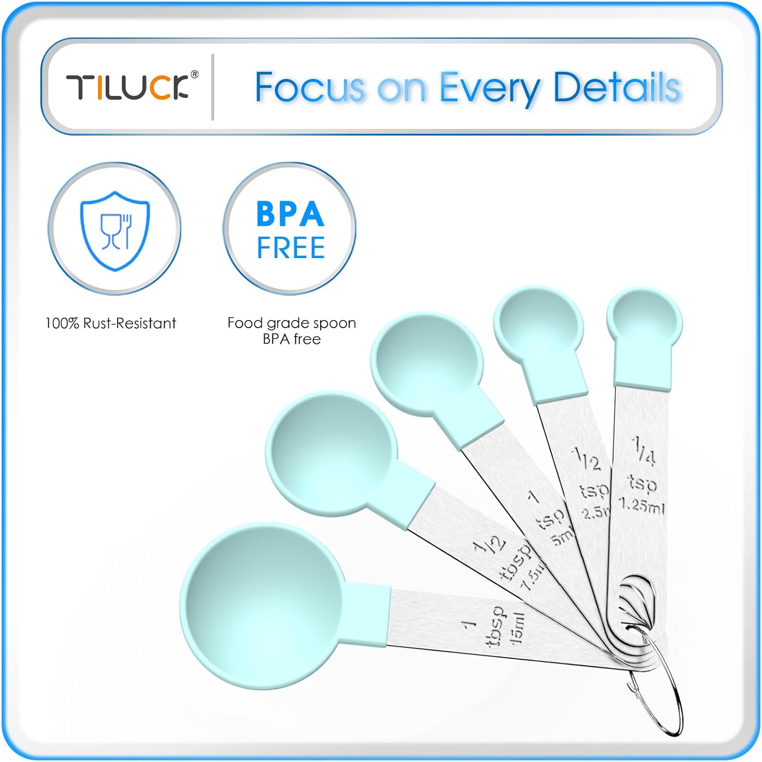 TILUCK Measuring Cups & Spoons Set, Stackable Cups and Spoons, Nesting Measure Cups with Stainless
