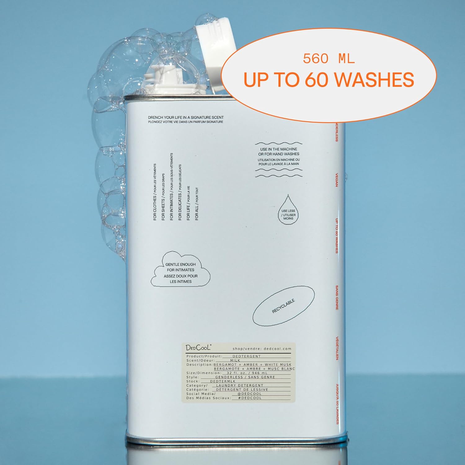 DedCool Liquid Laundry Dedtergent | Xtra Milk | Luxurious Fragrance Detergent | Removes Stains |