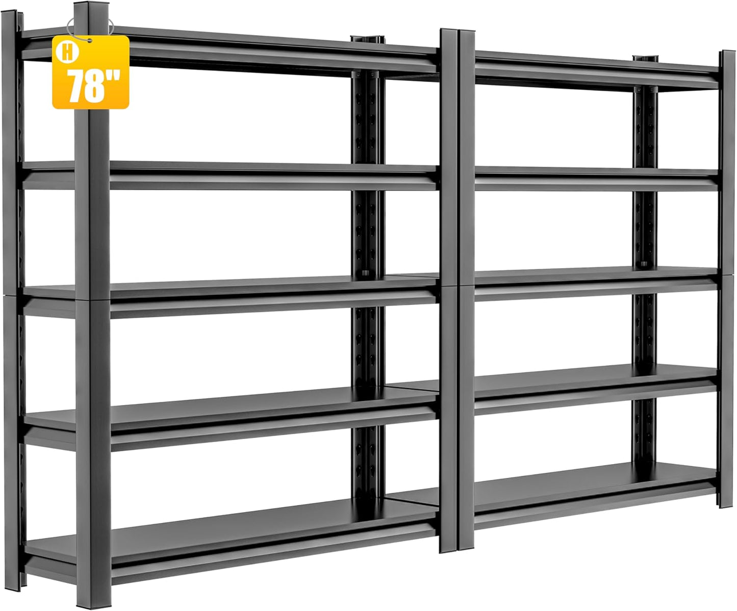 Garage Shelving Unit,2 Pieces78 HThickened Metal Shelving Units for Garage Storage Shelves