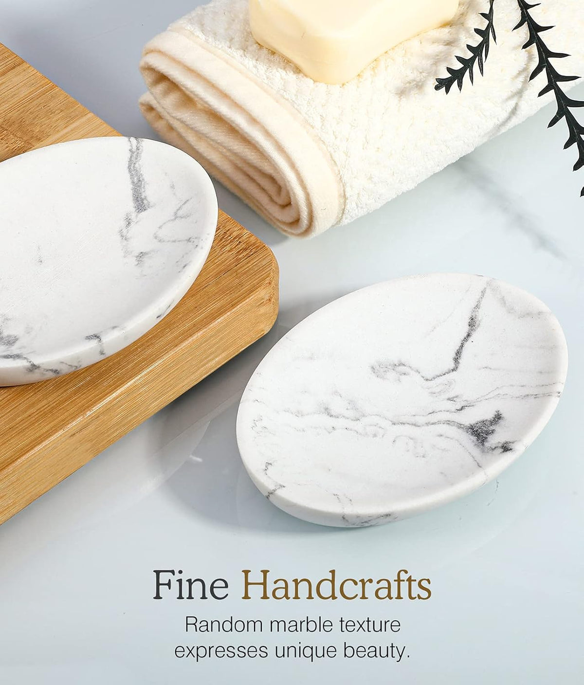 Luxspire Soap Dish, Resin Soap Tray Soap Holder Container Box, Marble Pattern Oval Soap Plate Case
