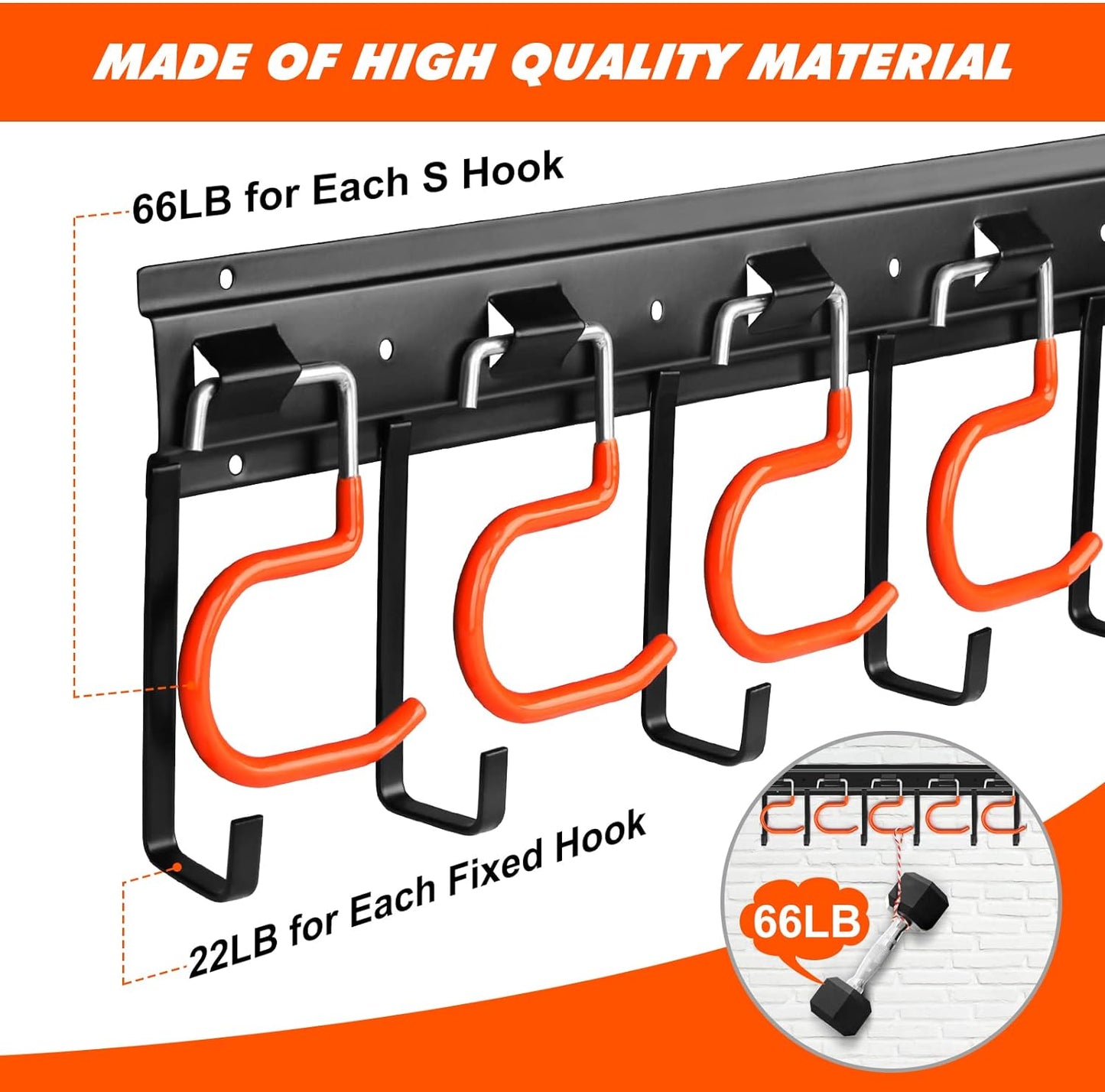 17'' All Metal Garden Tool Organizer Adjustable Garage Tool Organizer Wall Mount Garage Organizers