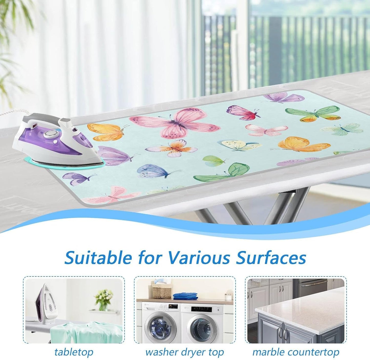 Ironing Mat Portable Ironing Pad Ironing Blanket for Table Top Heat Resistance Double-Side Using