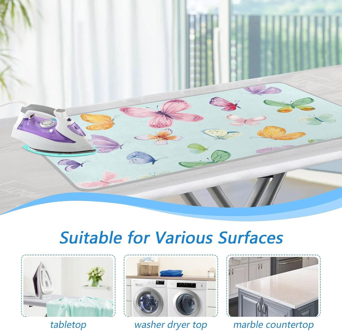 Ironing Mat Portable Ironing Pad Ironing Blanket for Table Top Heat Resistance Double-Side Using