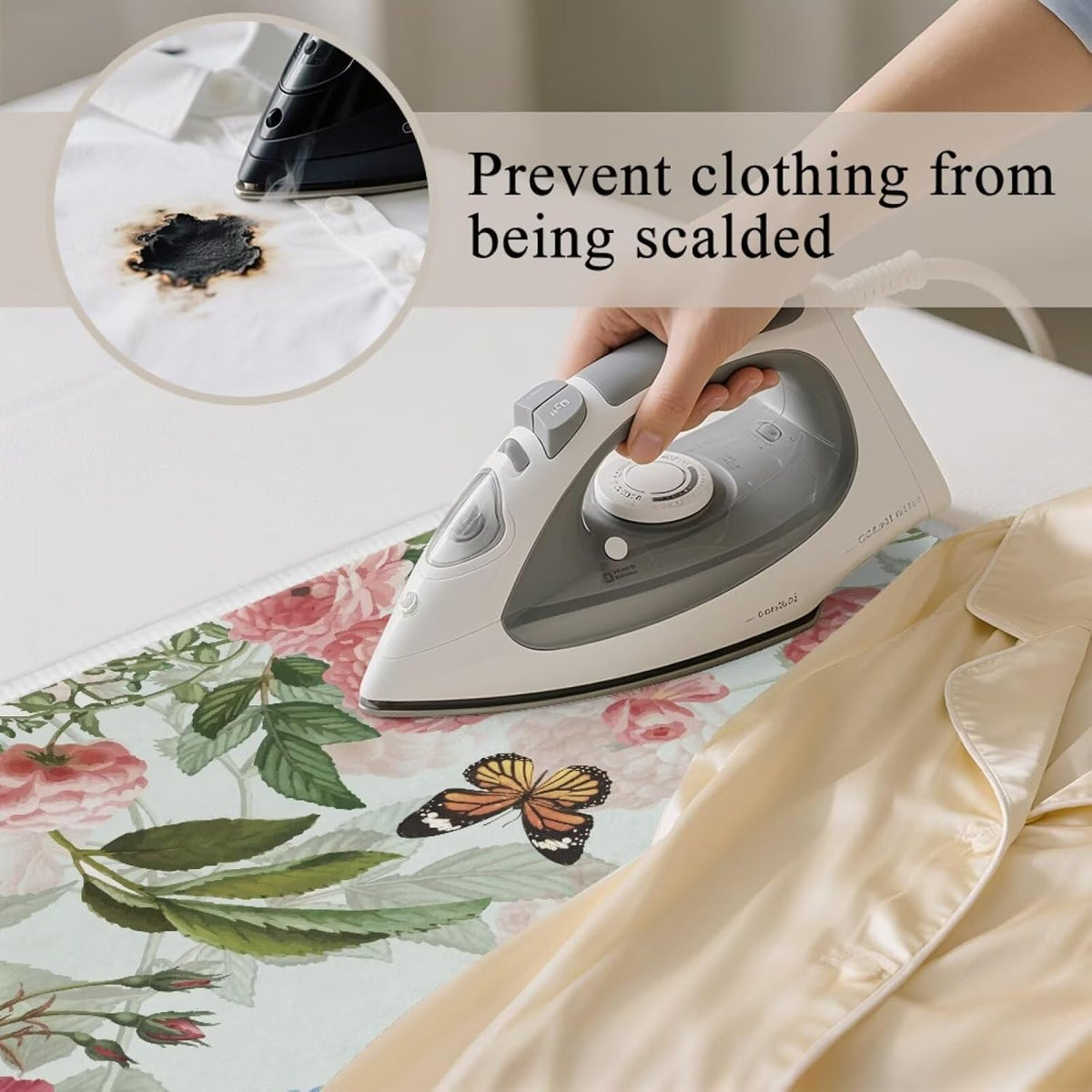 Ironing Mat Foldable Ironing Pad Portable Board Iron Board Alternative Cover,Hummingbird Floral