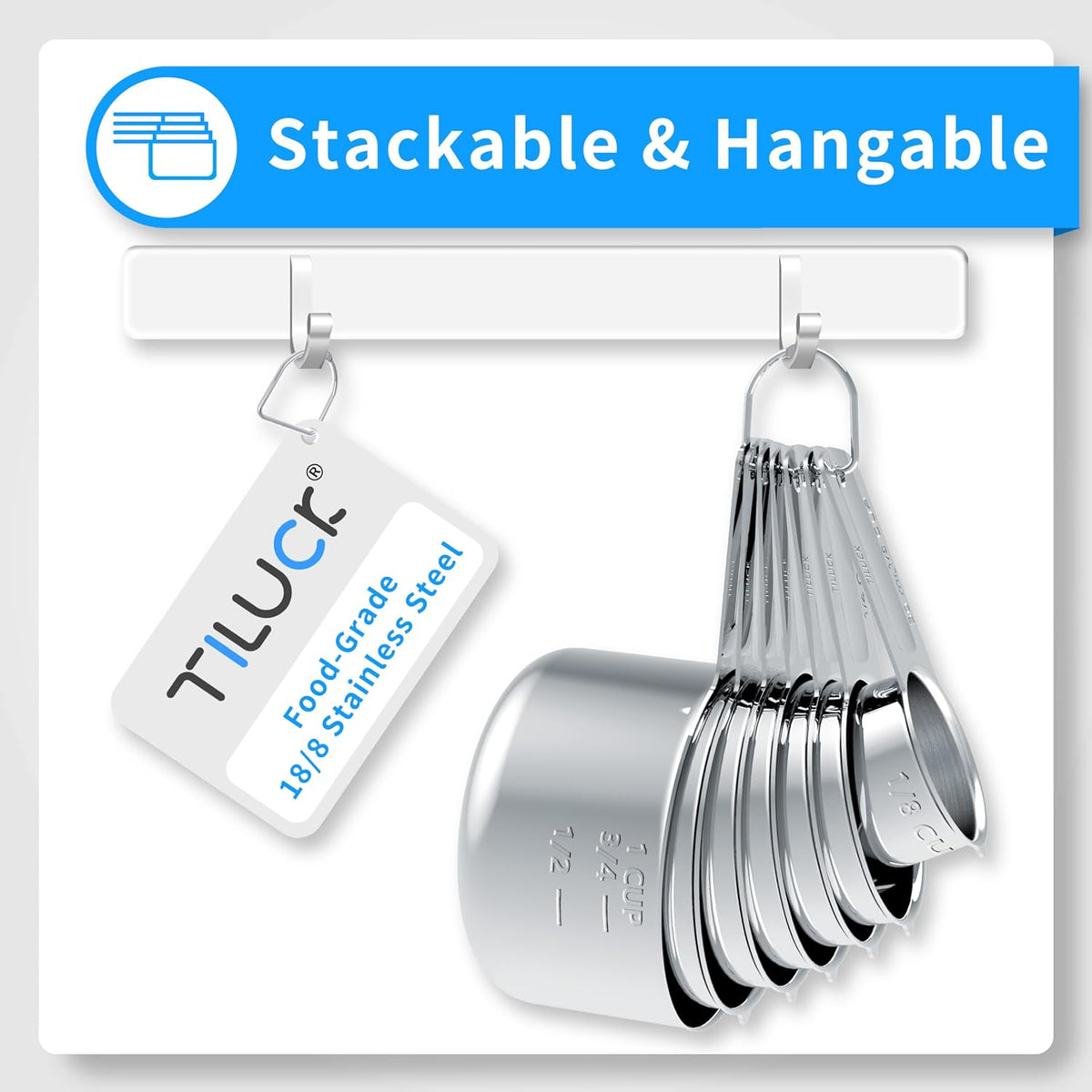 TILUCK Stainless Steel Measuring Spoons Set,Coffee Scoop Spoon,Kitchen Gadgets for Cooking &