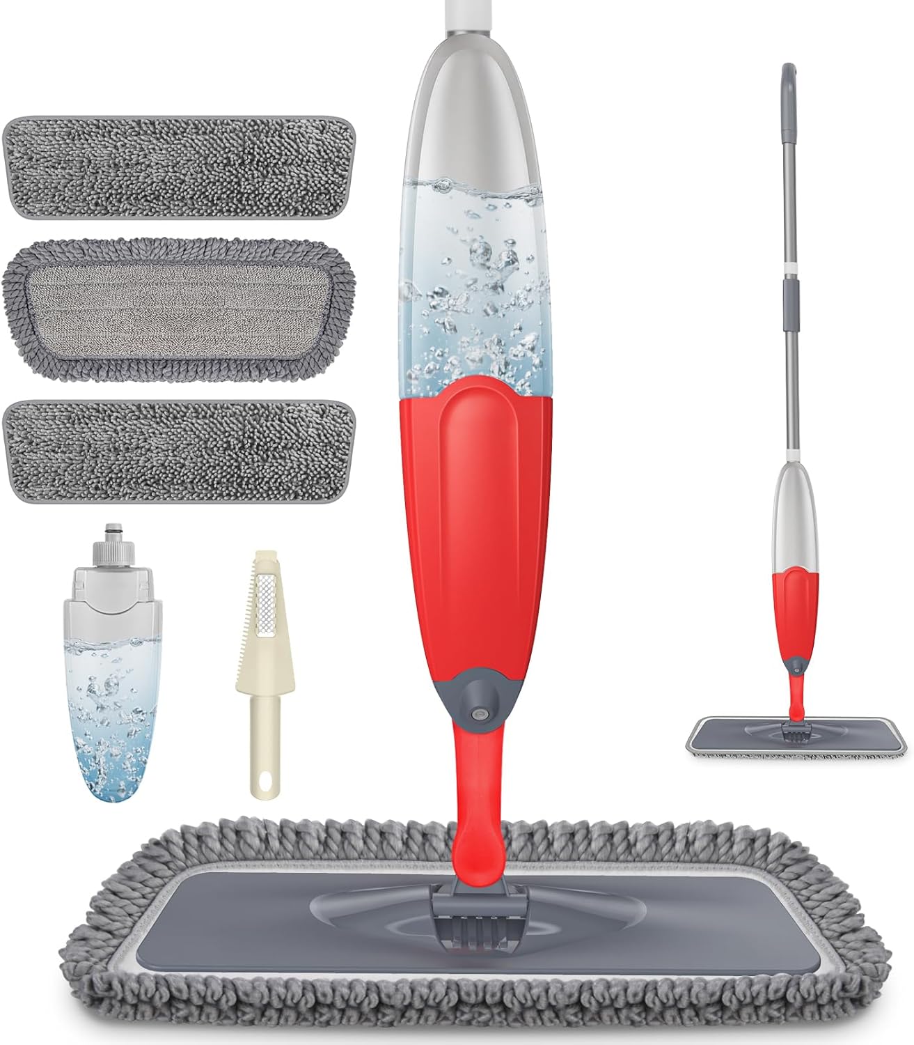 HOMTOYOU Dust Mop for Hardwood Floors: Microfiber Spray Mop for Cleaning Laminate Wood Tile Home