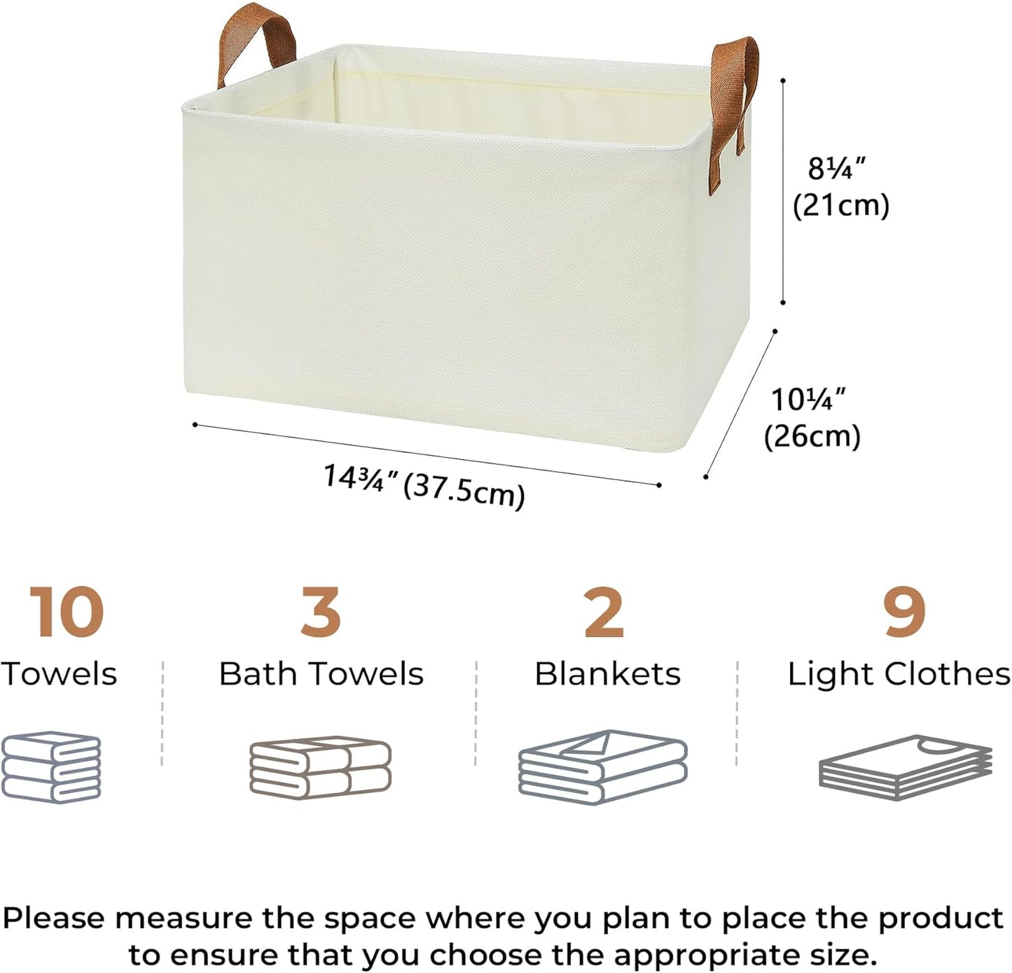GRANNY SAYS Closet Storage Baskets, Collapsible Fabric Storage Bins with Metal Frame, Clothes