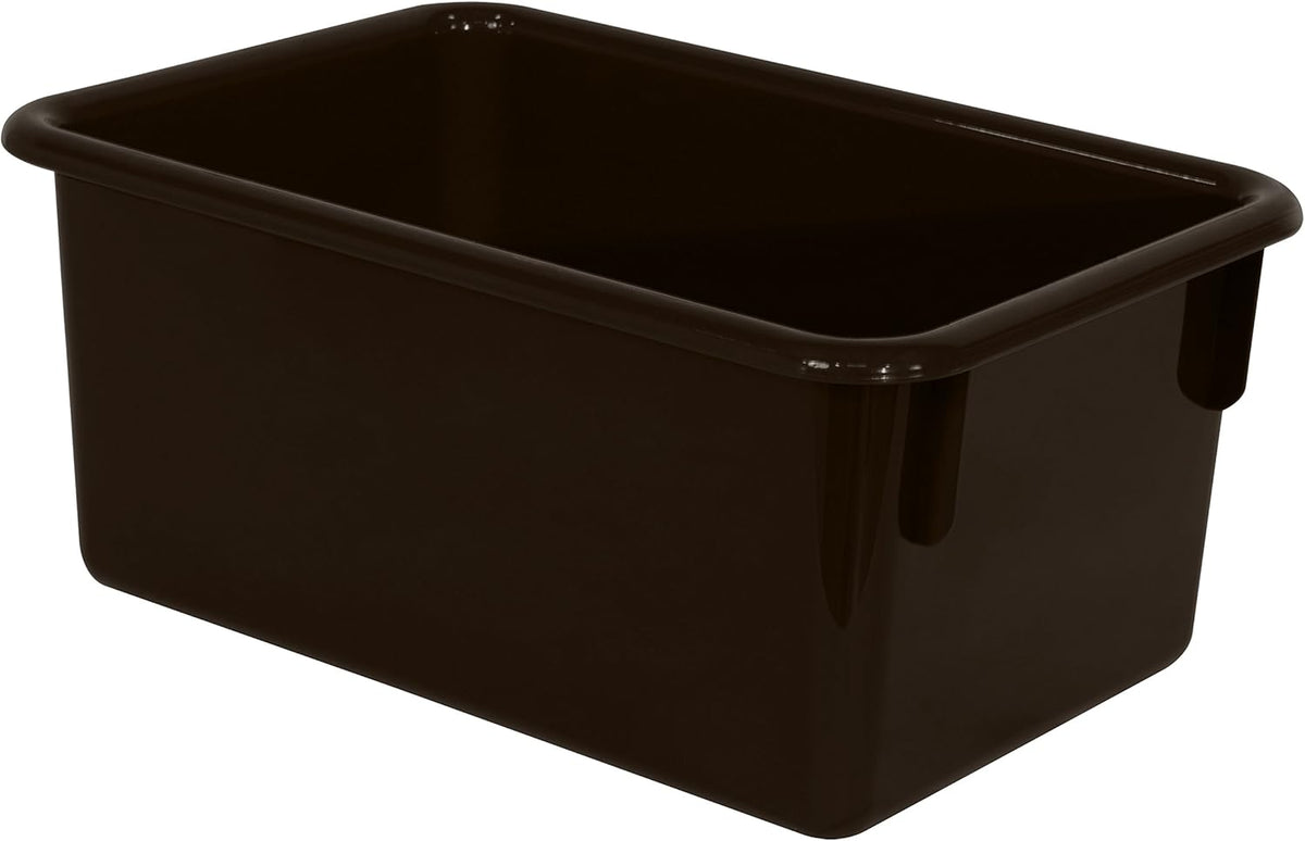 Wood Designs Cubby Storage Bin, Heavy Duty Plastic Containers for Kids Brown Cubby Tray Set of 30
