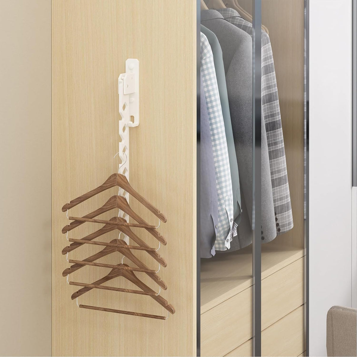Wall Mounted Clothes Drying Rack, Wall Clothes Hanger Foldable, Laundry Hanger Hook for Bathroom