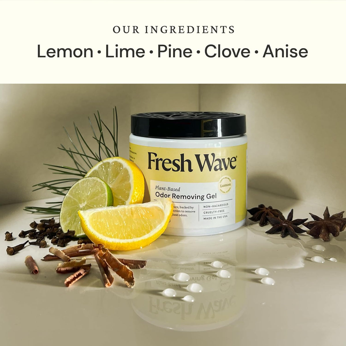 Fresh Wave Lemon Odor Removing Gel, 15 oz., Pack of 2 - Safer Odor Absorbers for Home, Natural