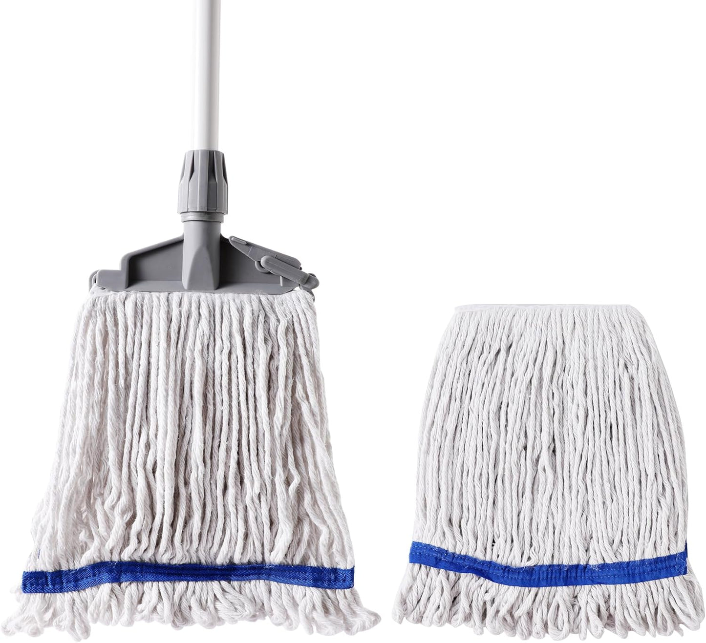 Eyliden String Mops for Floor Cleaning, Heavy Duty Looped-End Commercial Mops with Extra Mop Head