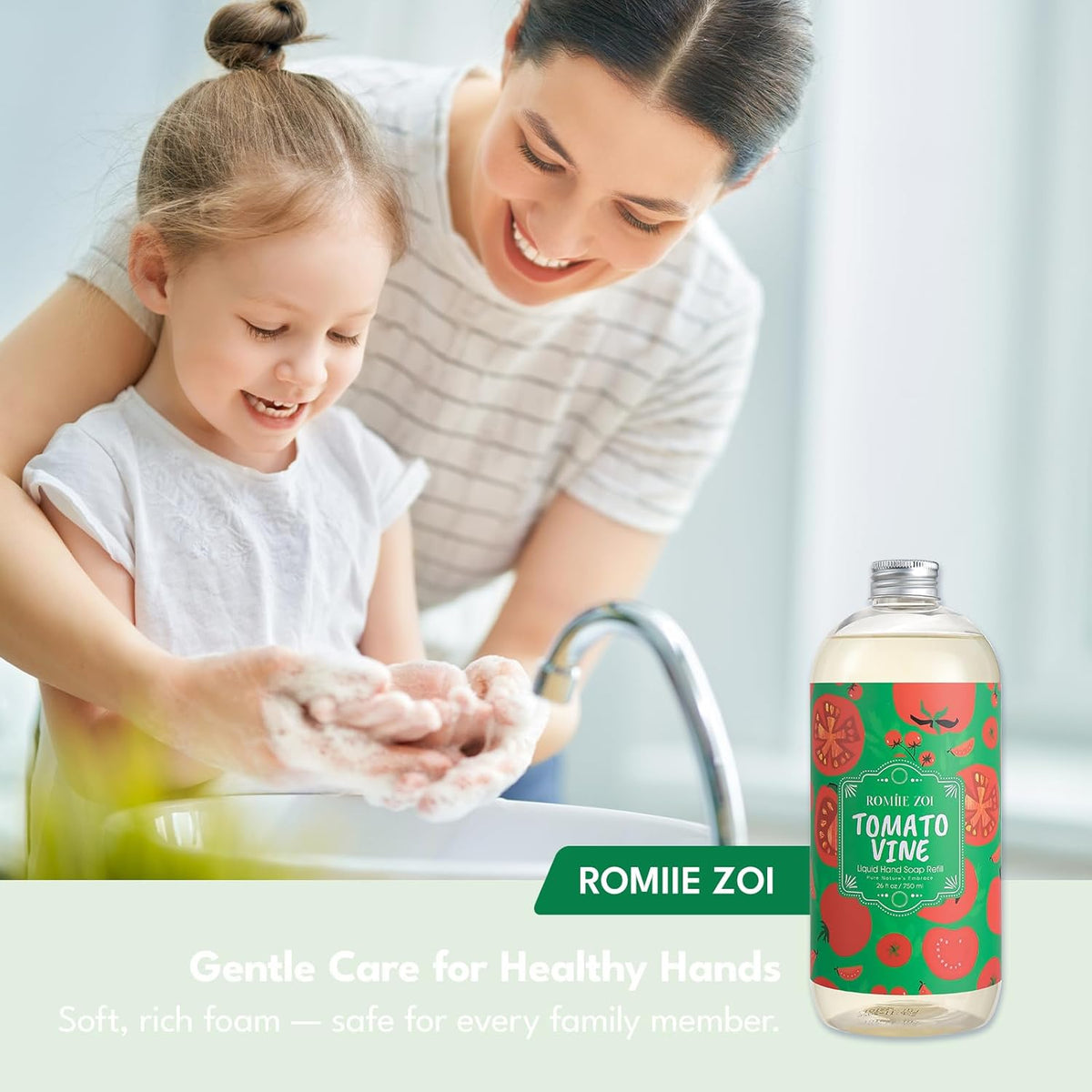 ROMIIE ZOI LIquid Hand Soap Refills Gift Set – Tomato Vine Scent – 3 x 26 Fl Oz Bottles