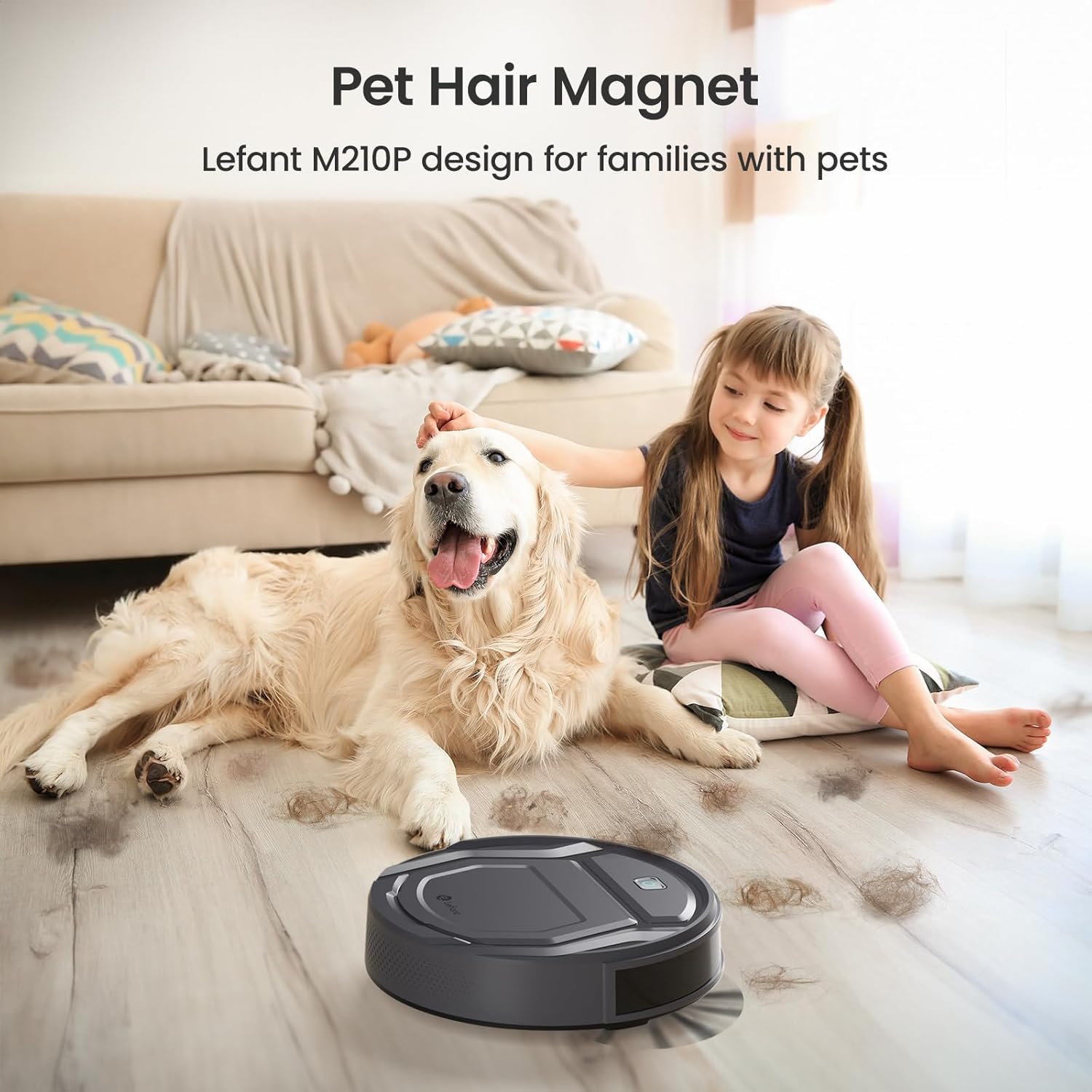 Lefant M210P Robot Vacuum Cleaner, Super Thin, Powerful Suction, Quiet, Self-Charging, Ideal for