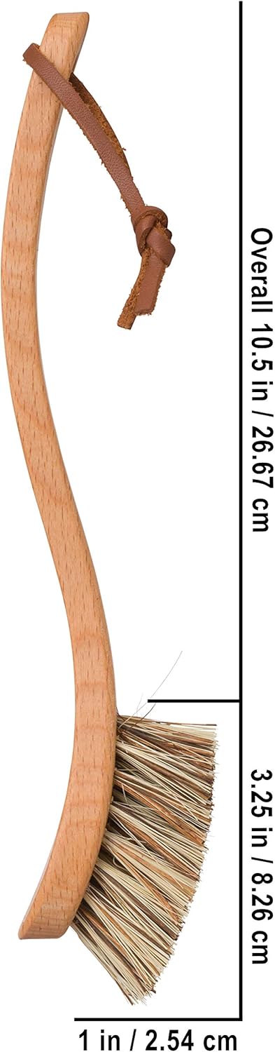 REDECKER Curved Dish Brush, Natural Union Plant Fiber Bristles, Ergonomic Design with Oiled