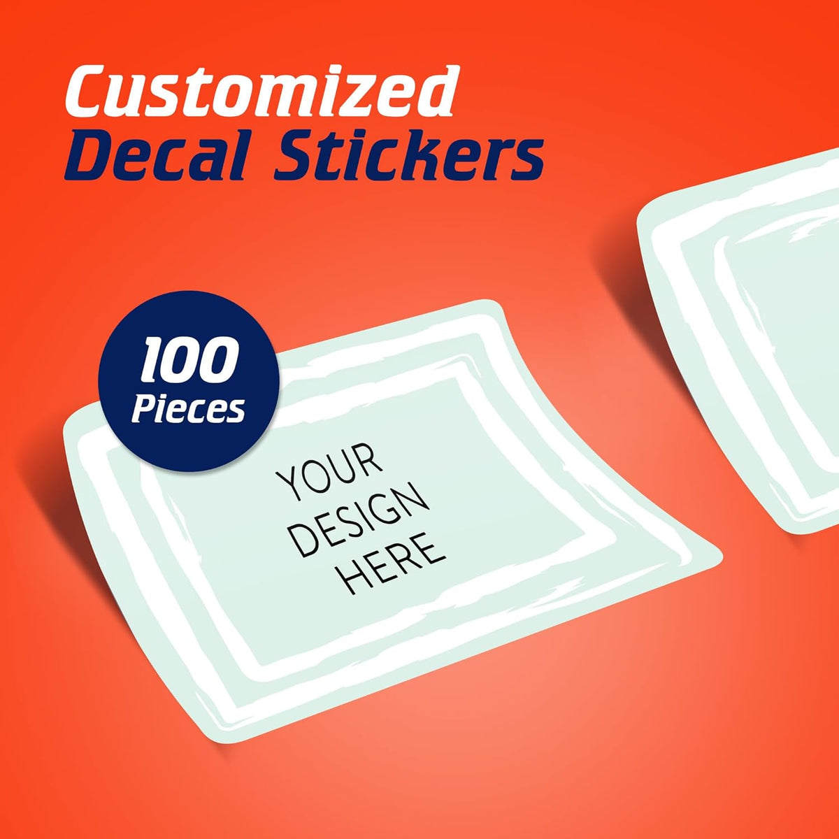 100 Custom Vinyl Stickers - Upload Your own Image, Text, Design, Logo - Personalized Logo Labels