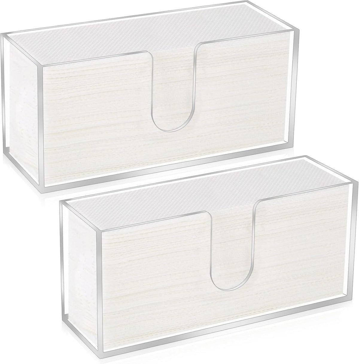 2Pcs Acrylic Paper Towel Dispenser, Paper Towel Holder Countertop Clear Multi Trifold Napkin