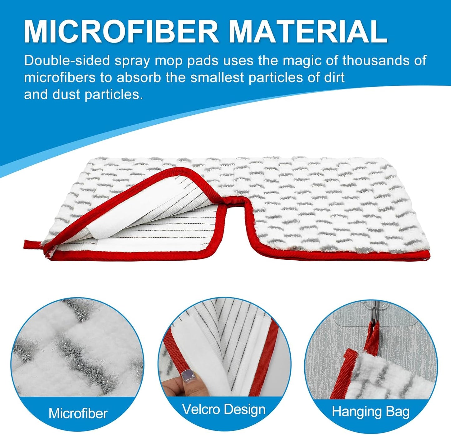 Microfiber Spray Mop Pads Compatible with Promist MAX Spray Mop, Mops Refills for Ocedar Replace