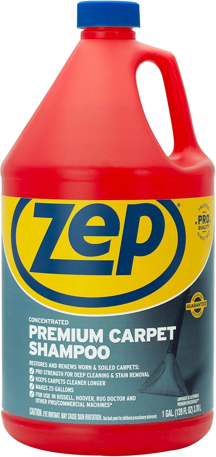 Zep Premium Carpet Shampoo - 1 Gal (Case of 4) - ZUPXC128 - Deep Cleaning and Stain Removal, For