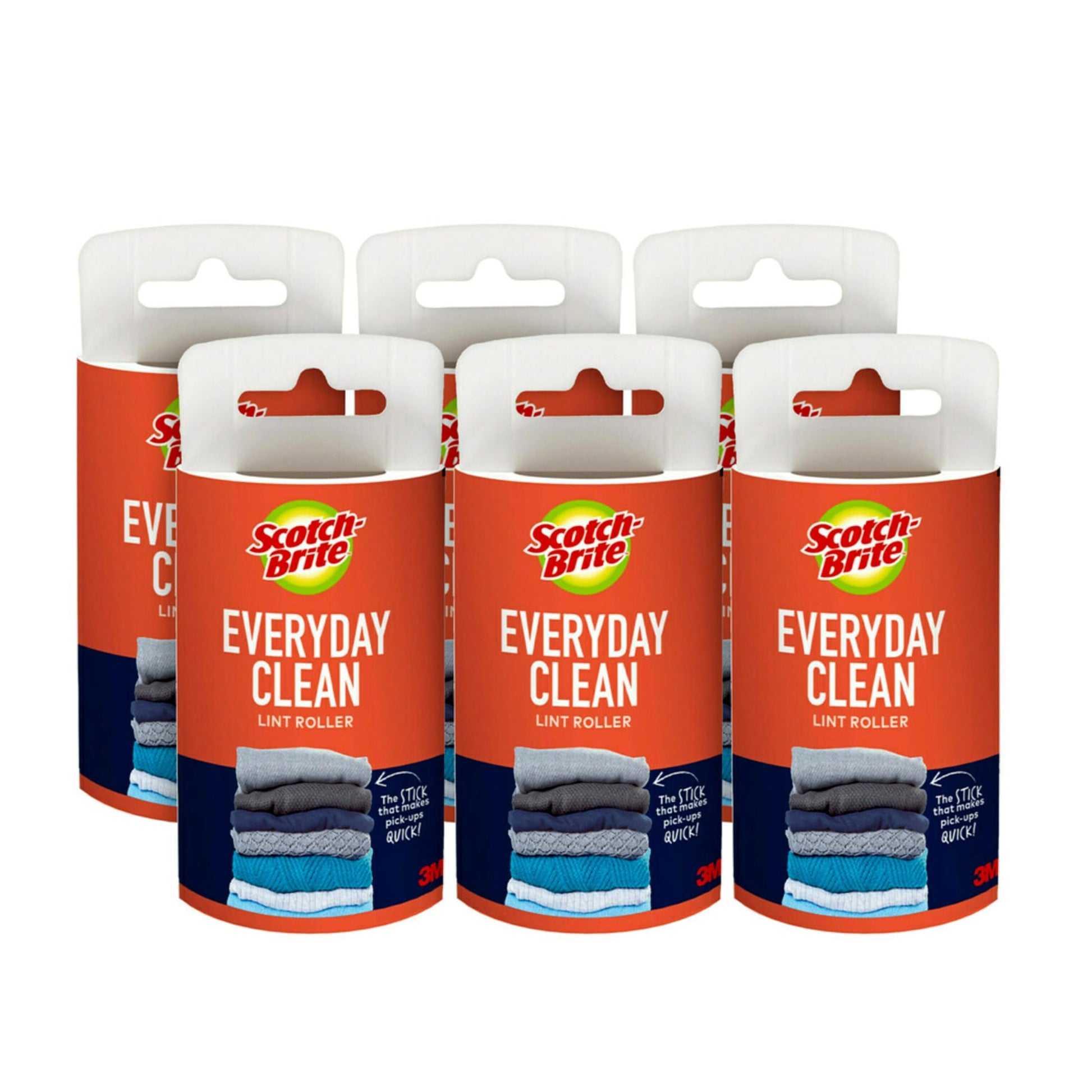 Scotch-Brite Everyday Clean Lint Roller Refills,420 Sheets Total, 6 Pack