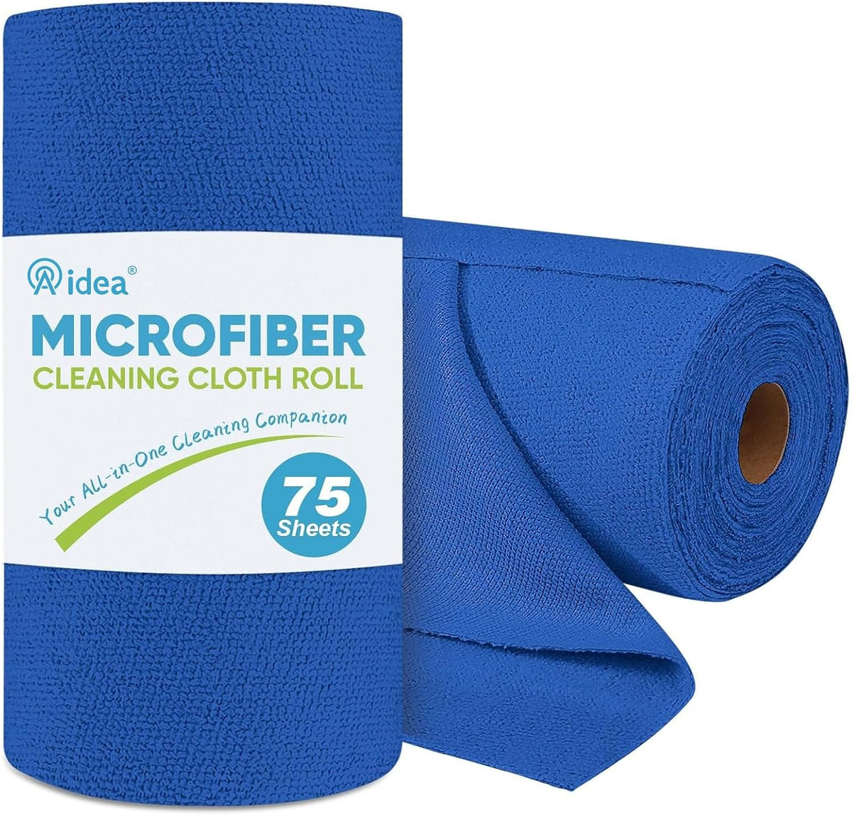 AIDEA Microfiber Cleaning Cloth Roll, 75PK, Reusable Paper Towels Tear Away Cloth, Microfiber