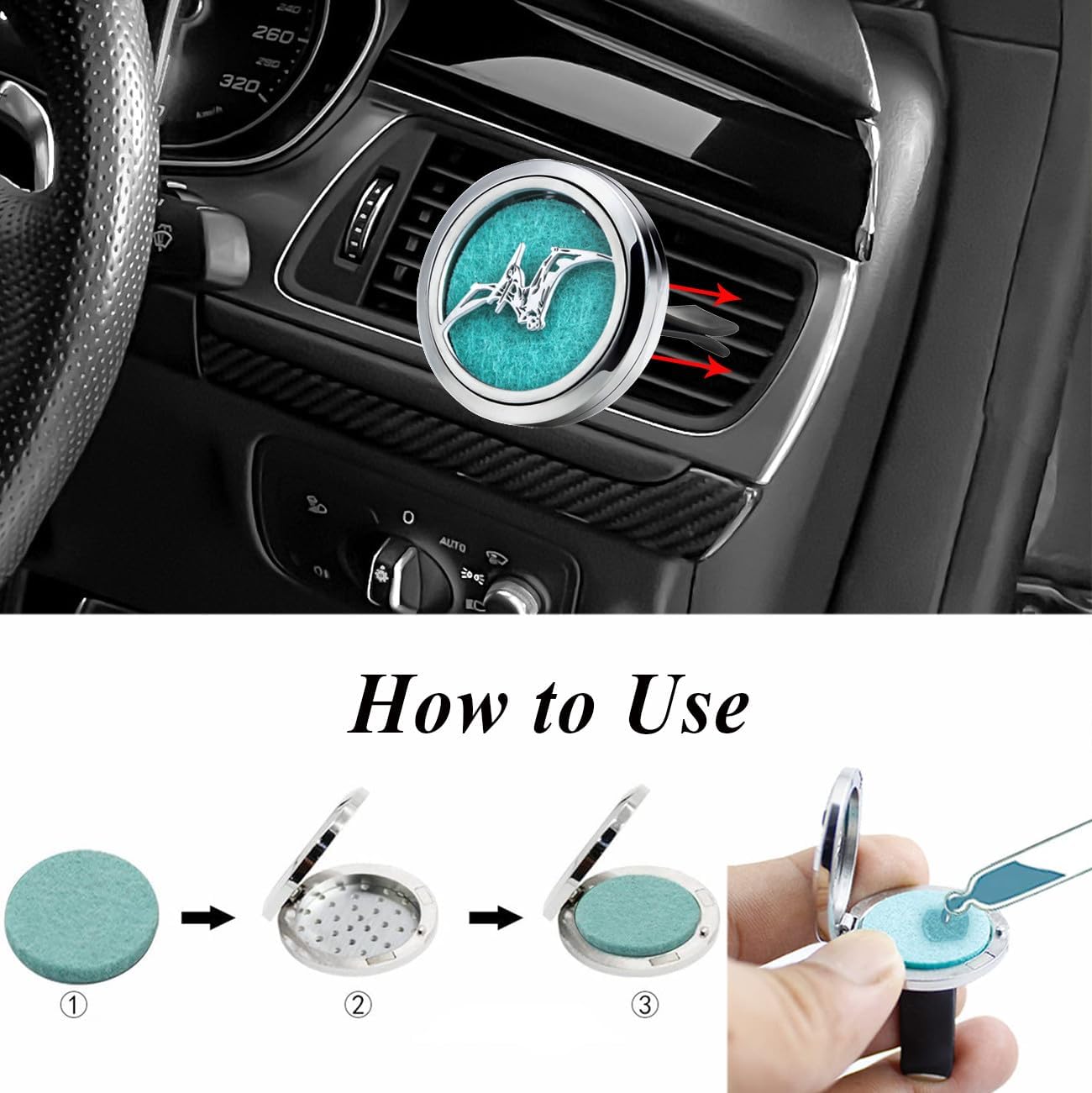 Essential Oil Car Diffuser Vent Clips Christmas Car Accessories for Women with 10 Felt Pad Air
