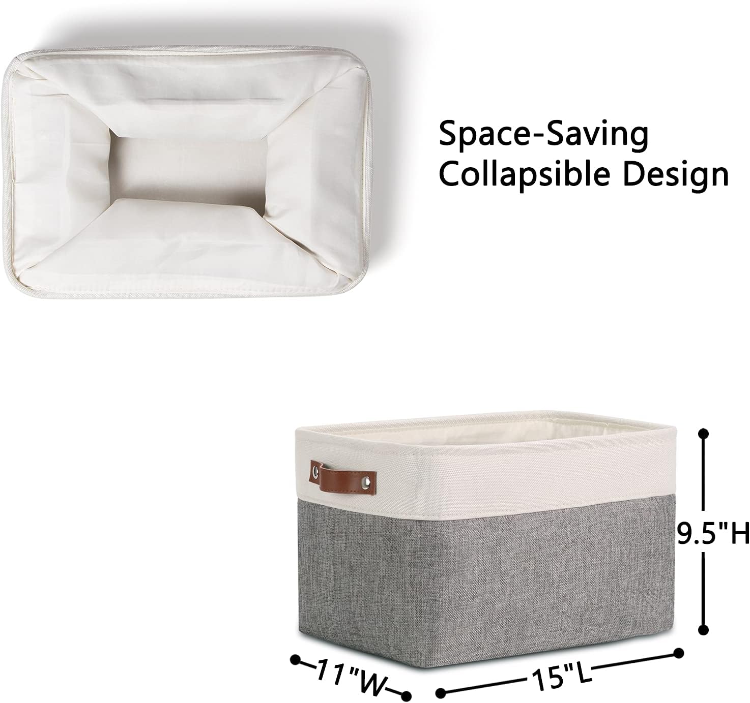 DULLEMELO Storage Baskets for Organizing, Rectangular Fabric Storage Bins Collapsible, Perfect for