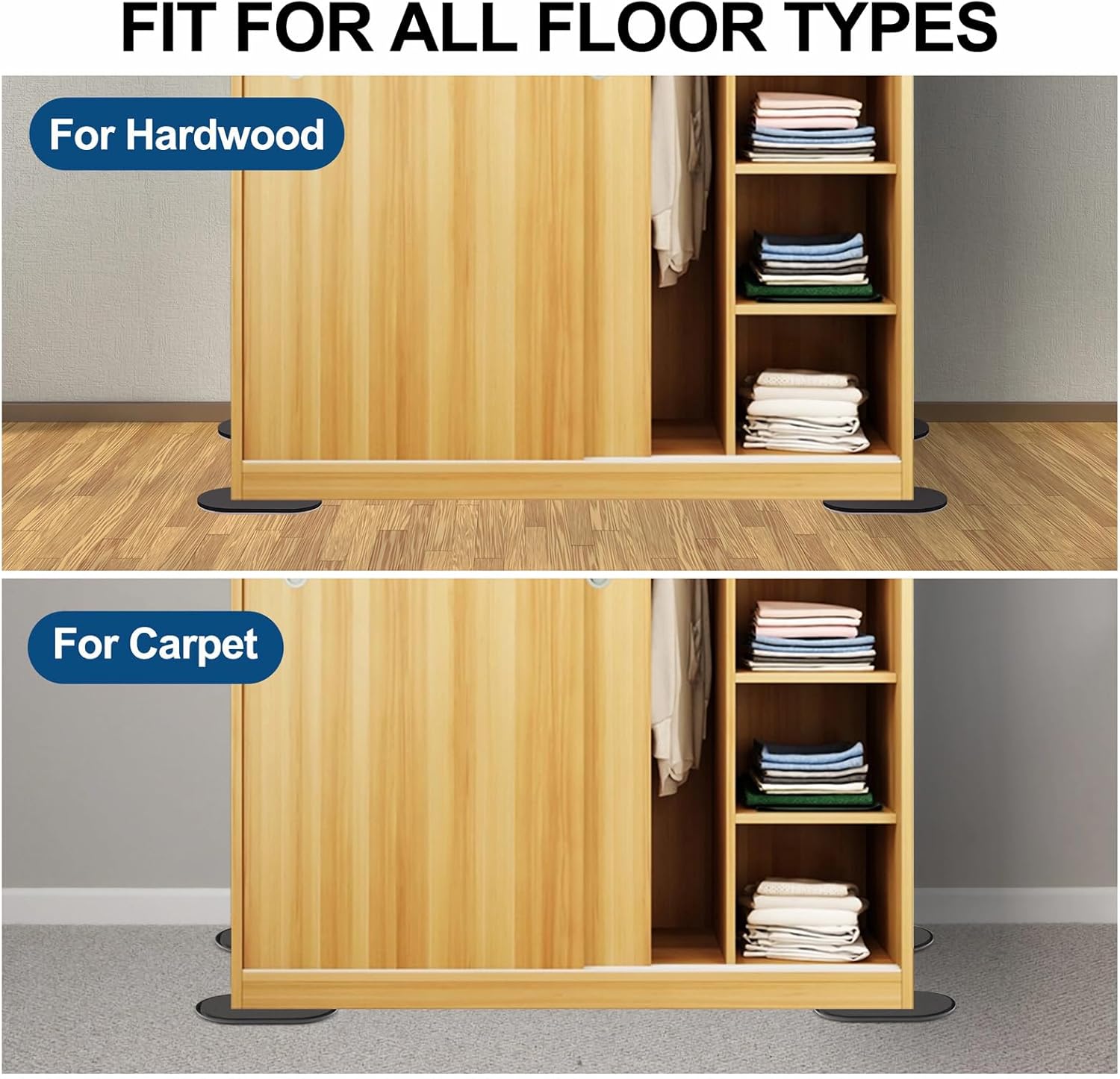 Reusable Large Furniture Sliders for Carpet, Furniture Movers Sliders, Carpet Movers Oval Heavy