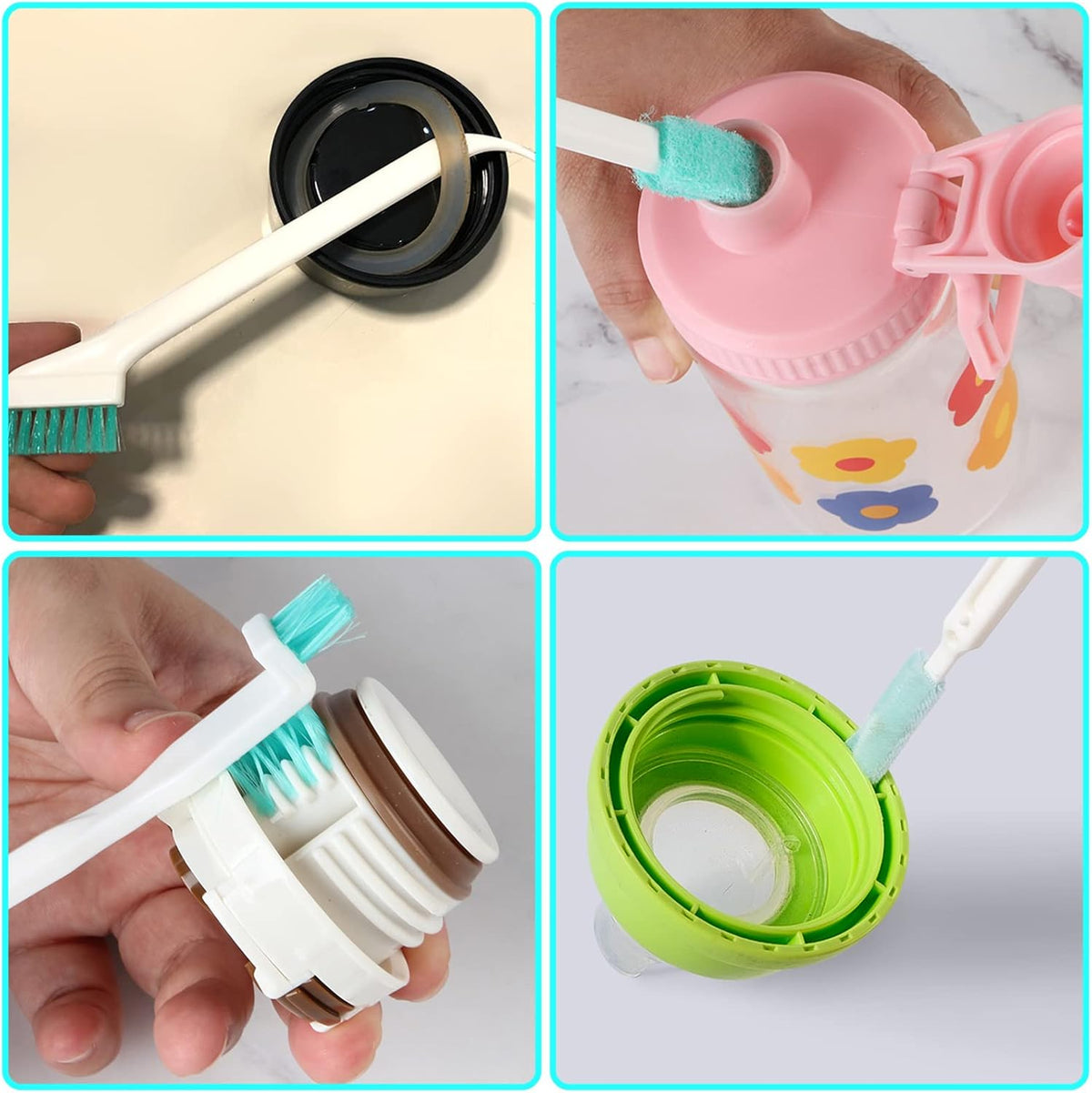 18 Pcs Small Household Cleaning Brushes by ELEMGULY,Deep Detail Crevice Brush Set for Hole, Gap