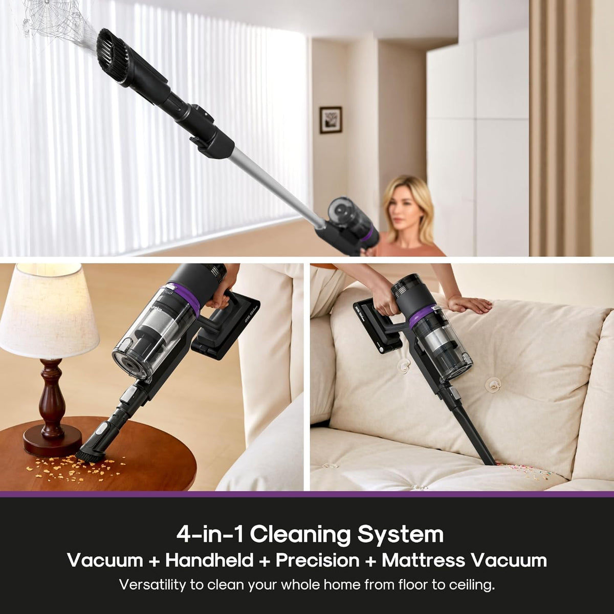 Eureka Cordless Vacuum Cleaner Lightweight, Stick Vacuum Rechargeable for Hardwood, Pet Hair