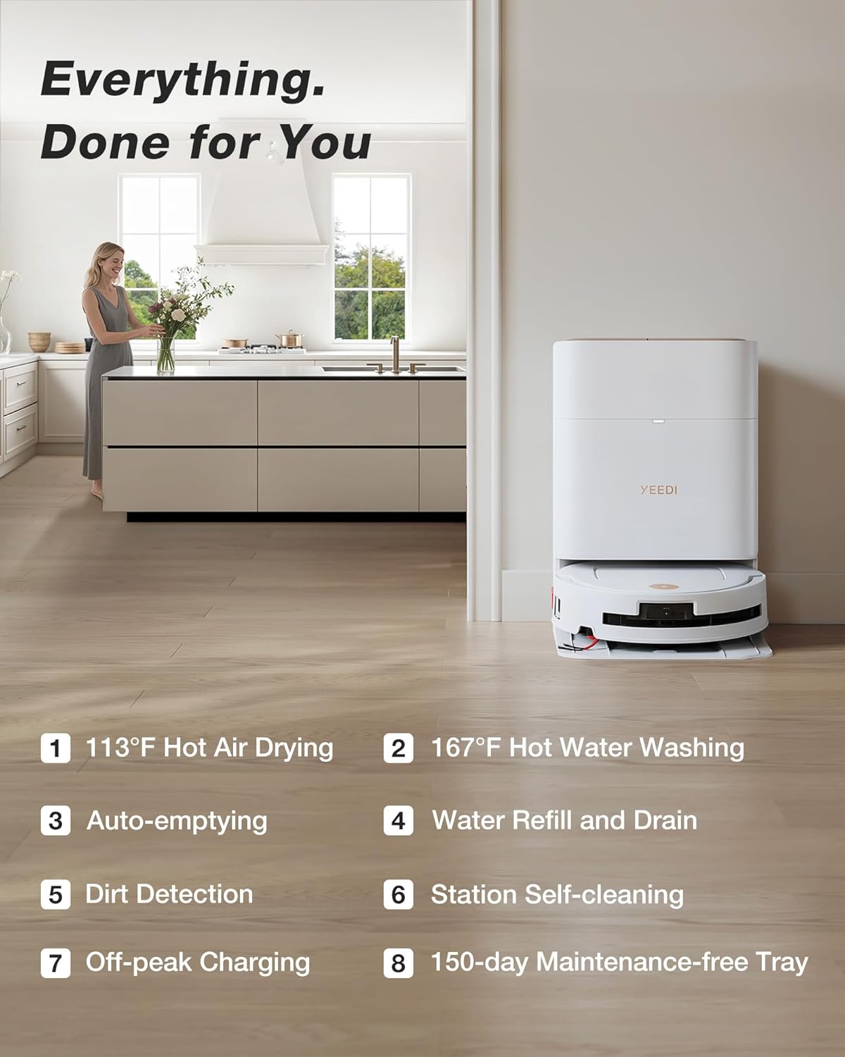 Yeedi M14 Plus Robot Vacuum and Mop with All-in-One Station, 18000Pa, OZMO Roller Instant