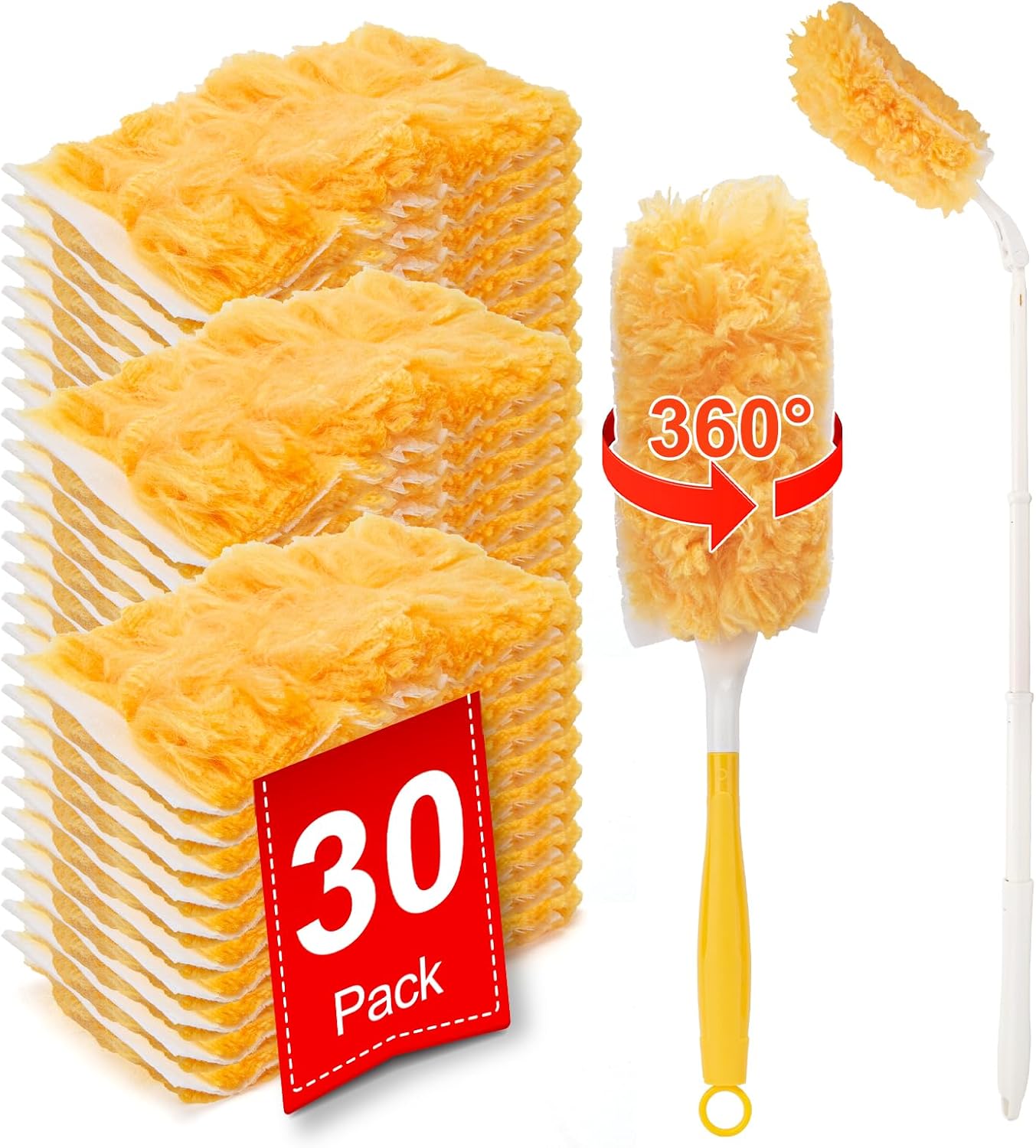 KeFanta 360° Heavy Duty Duster Refills Compatible with Swiffer Duster, Disposable Dusting Kit for