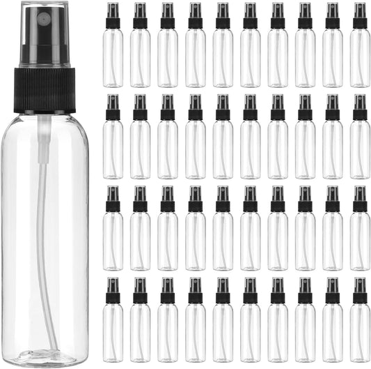 uxcell 100Pack Spray Bottles, 2Oz/60ML Clear Empty Mist Plastic Mini Travel Bottle Set,Small