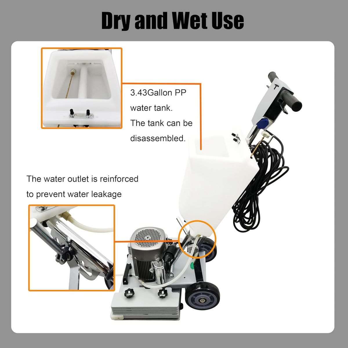 Floor Grinding Scrubber Buffer Polisher Machine Square Chassis Clean Polish Wax Renovate Step