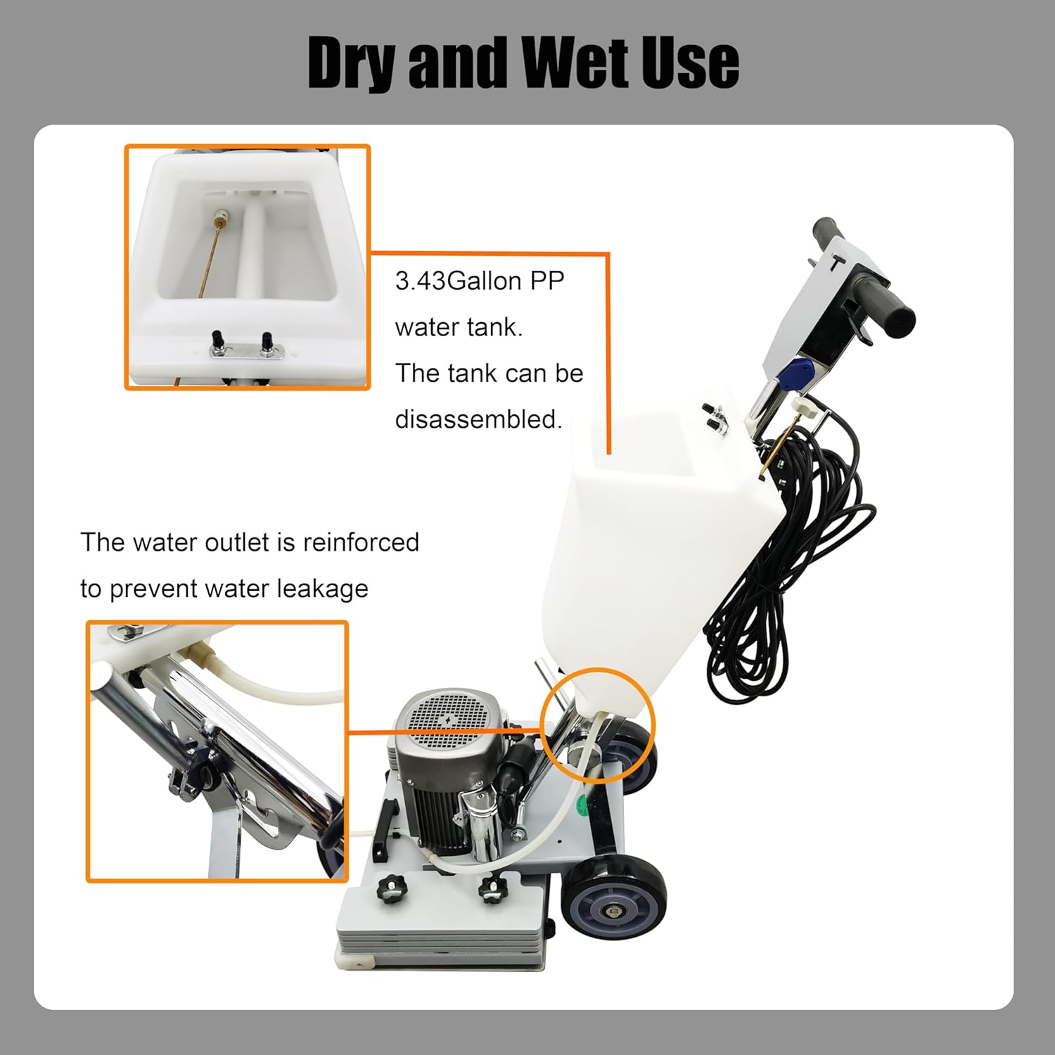 Floor Grinding Scrubber Buffer Polisher Machine Square Chassis Clean Polish Wax Renovate Step