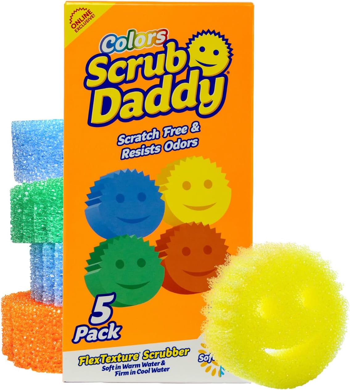 Scrub Daddy Scratch-Free Multipurpose Kitchen Sponges - Bulk Dish Sponges for Kitchen, Bathroom