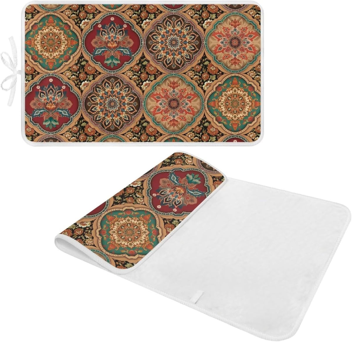Folding Ironing Mat Heat and Steam Resistant Mandala Ironing Pad 32 x 16 Inch Foldable Iron Mat for