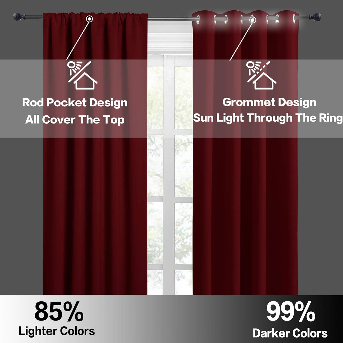 RYB HOME RV Curtains for Camper Windows - Soft Thermal Insulated Small Window Curtain Tiers for