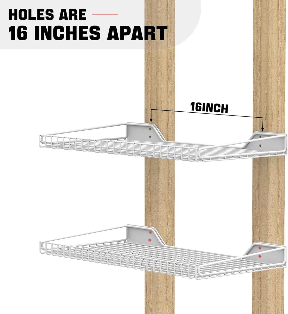Ultrawall Wall Mounted Storage Shelf for Garage, 4 Pack Metal Shelf Rack, Heavy-Duty Wall Organizer