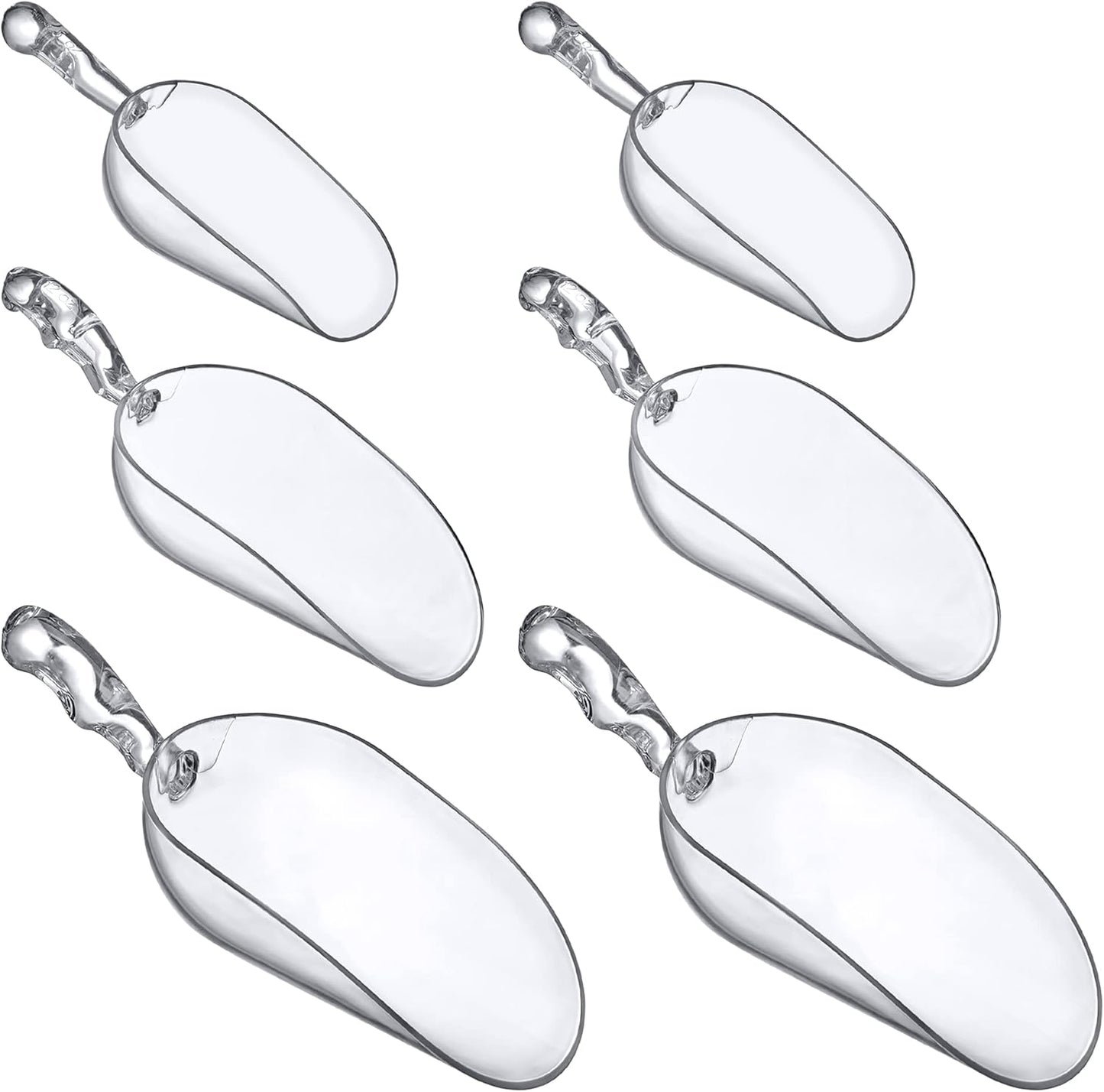Amazing Abby - Elsa - Plastic Ice Scoops (6-Piece Set), Plastic Utility Scoops, 5/12/24-Ounce