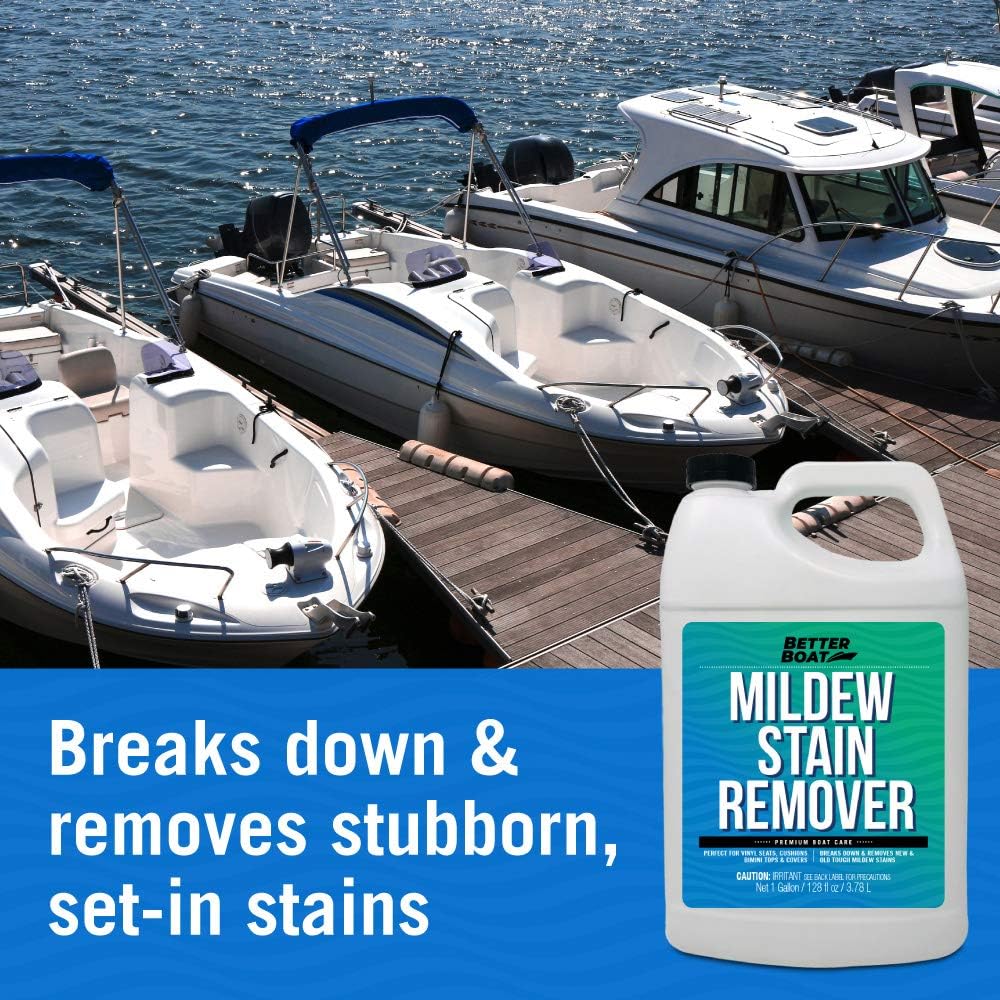 Stain Remover Cleaner, 1 Gallon, for Boat Seats, Fabric, Canvas, Carpet, and Vinyl, Removes Stains