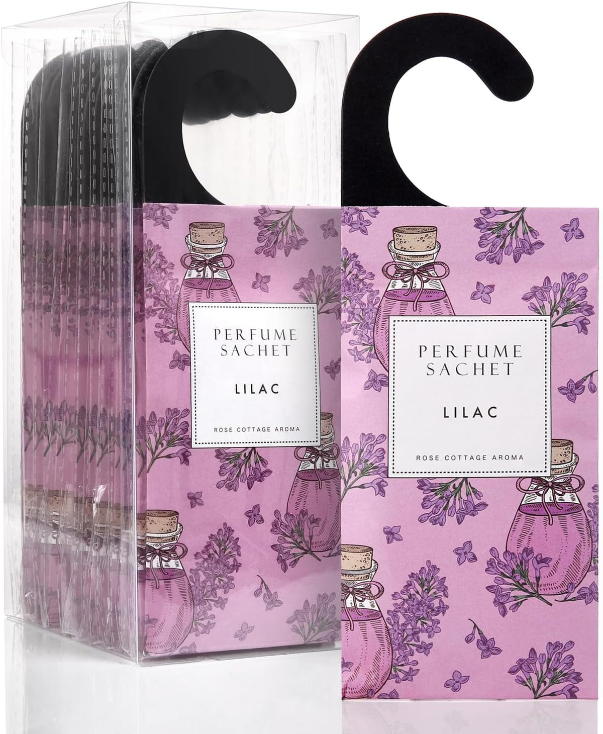 ROSE COTTAGE Large 12 Packs Lilac Hanging Closet Air Freshener Scented Sachets Long Lasting Smell