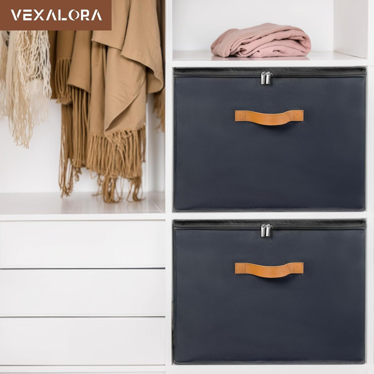 Shoe Organizer for Closet, 3 Pack Shoe Storage Bins with Clear Cover, Adjustable Dividers Fits