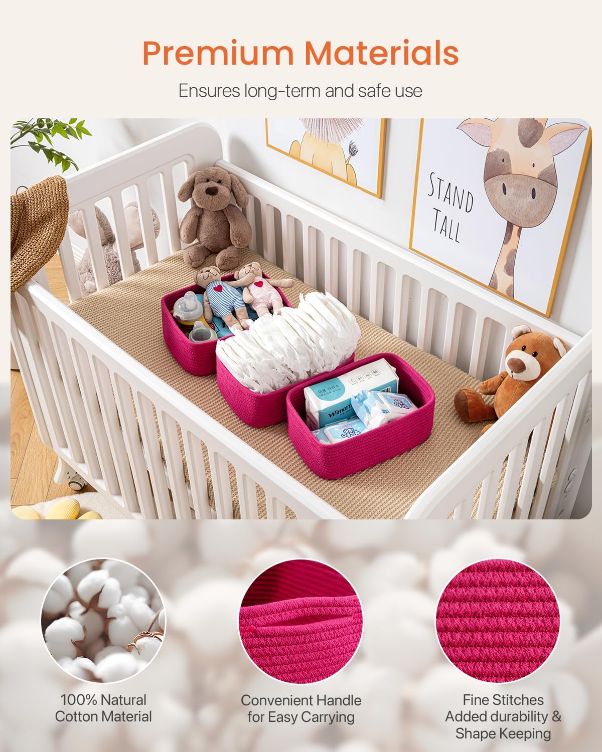Small Woven Basket, 12 x 8 x 4.5 Inches, Storage Basket for Organizing, Cute Small Rope Shelf
