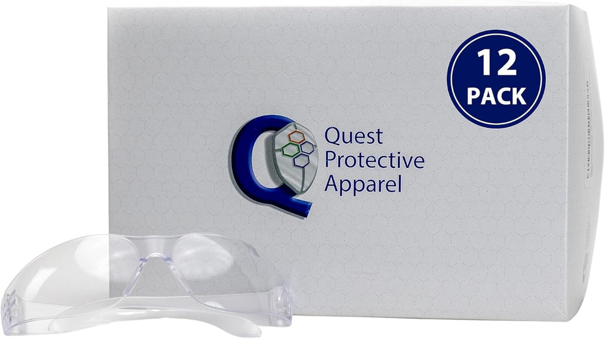 Quest Protective Apparel Safety Glasses for Men and Women - Anti Fog Safety Goggles for Shooting